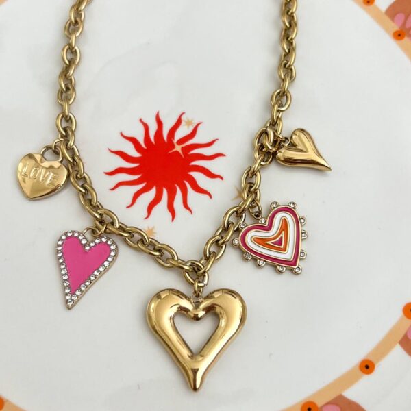 Ketting Pink Hearts