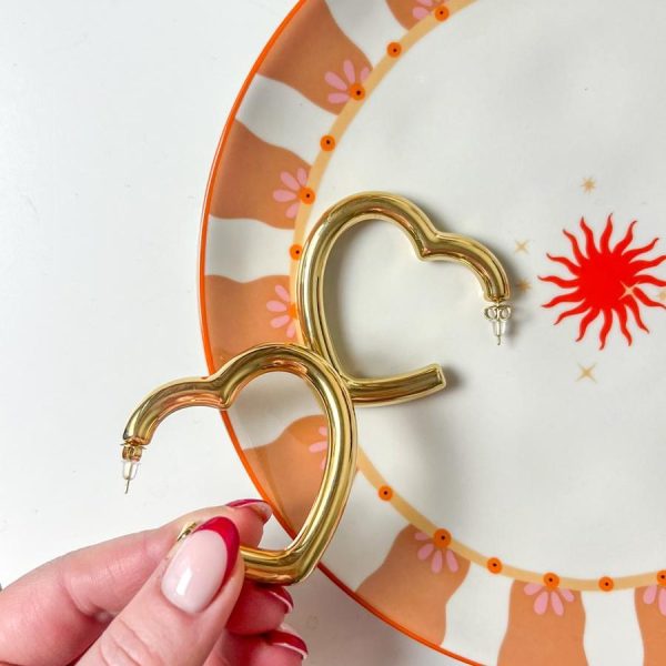 Oorbellen Big Heart Hoops Goud