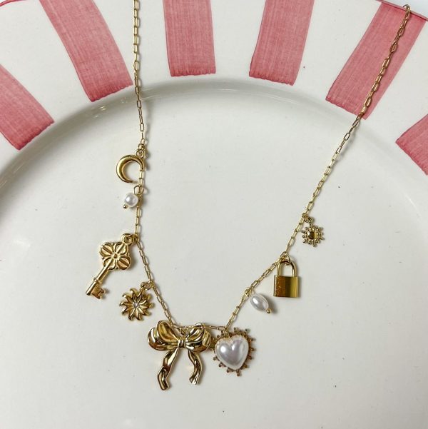 Ketting Bedeltjes Goud/Wit