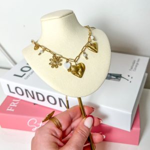 Ketting Bedels Goud/Wit