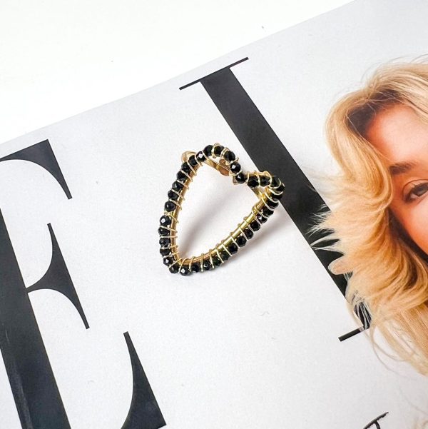 Ring Shiny Heart Black