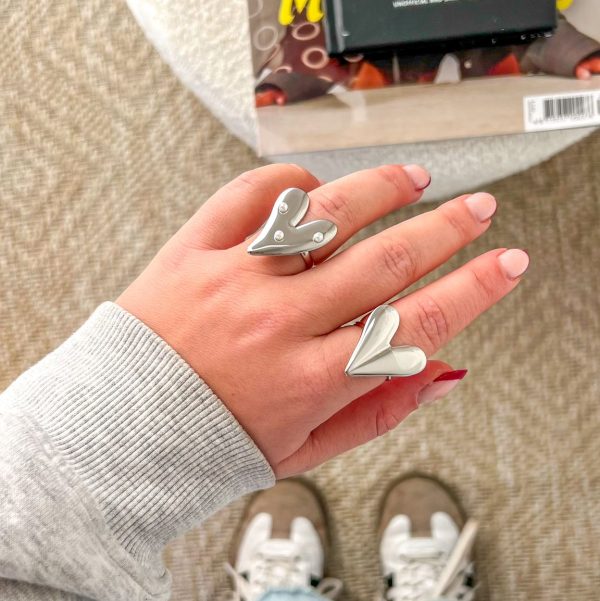 Ring Pearl Heart Zilver - Image 3