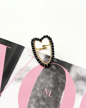 Ring Shiny Heart Black