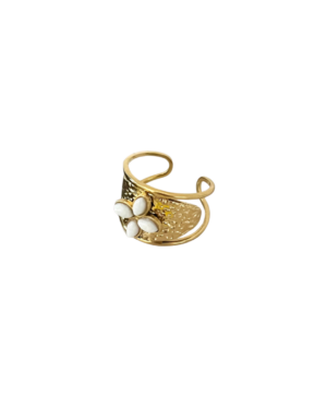Ring R016 Goud/Wit