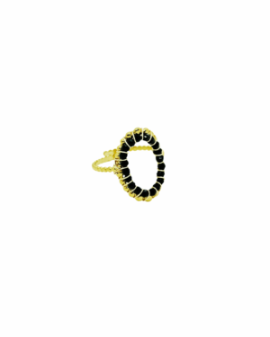 Ring R038 Shiny Circle Black