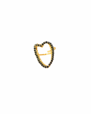 Ring R041 Shiny Heart Black