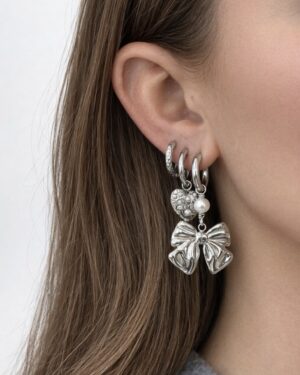 Oorbellen Strikjes Zilver