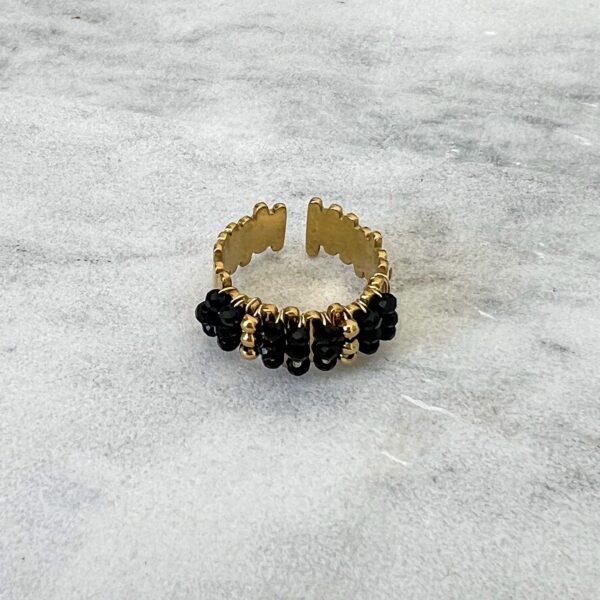Ring Kraaltjes Goud/Zwart
