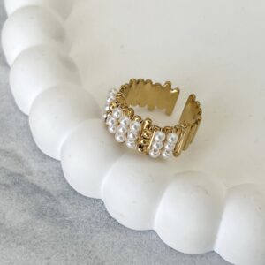 Ring Kraaltjes Goud/Wit