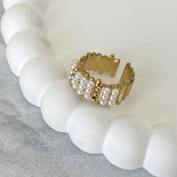 Ring Kraaltjes Goud/Wit