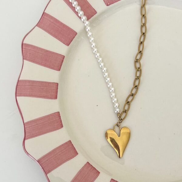 Ketting Hart/Parels