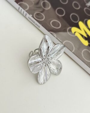 Ring Big Flower Zilver