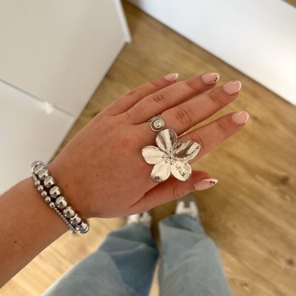 Ring Big Flower Zilver - Image 2