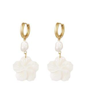 Oorbellen O033 White Flower