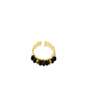Ring R028 Goud/Zwart