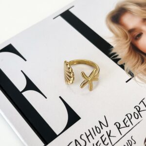 Ring Schelp/Zeester Goud