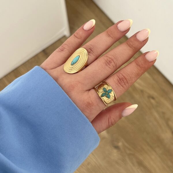 Ring Goud/Blauw - Afbeelding 2