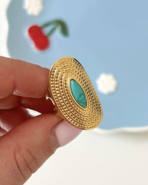 Ring Statement Goud/Blauw