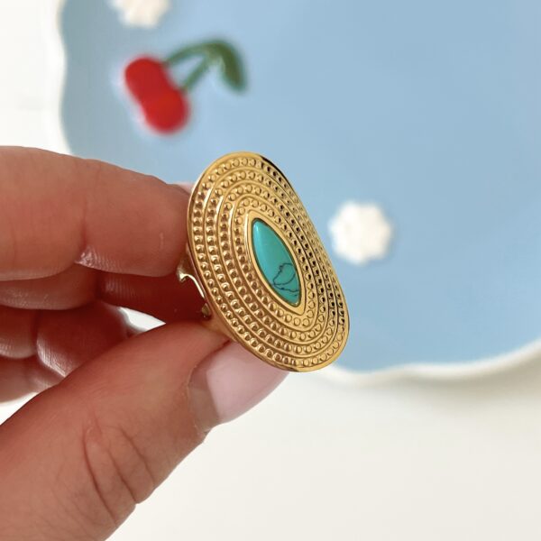 Ring Statement Goud/Blauw