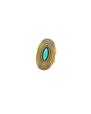 Ring R046 Statement Goud/Blauw