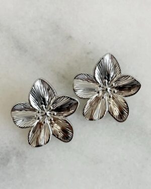 Oorbellen Flower Zilver