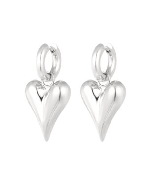 Oorbellen O048 Hart Zilver