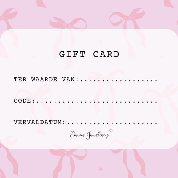 Giftcard Bowie Jewellery