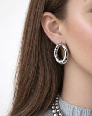 Oorbellen Big Circle Zilver