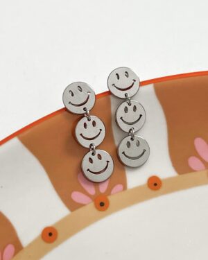 Oorbellen Smiley Zilver