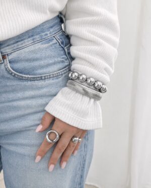 Armband Bubble Groot Zilver