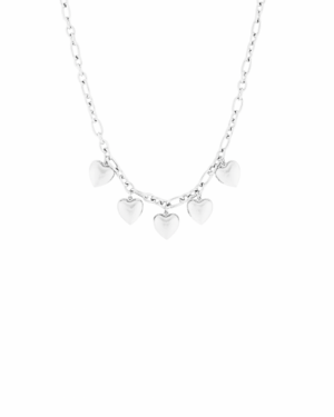 Ketting K025 Hartjes Zilver
