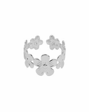 Bangle A025 Bloemen Zilver